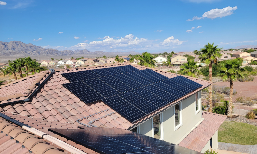Evergreen Residential Solar array on a house rooftop.