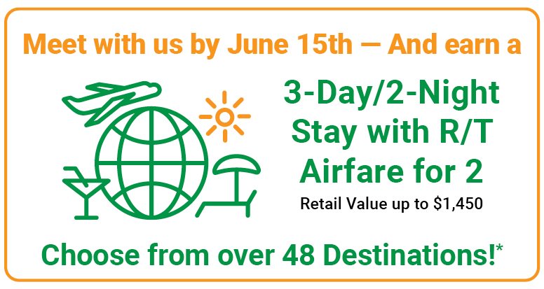 Meet With Us To Review If Solar Is Right For You And Earn A 2-Night Vacation